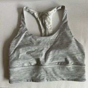 Lululemon invigorate sports bra heather grey size 10